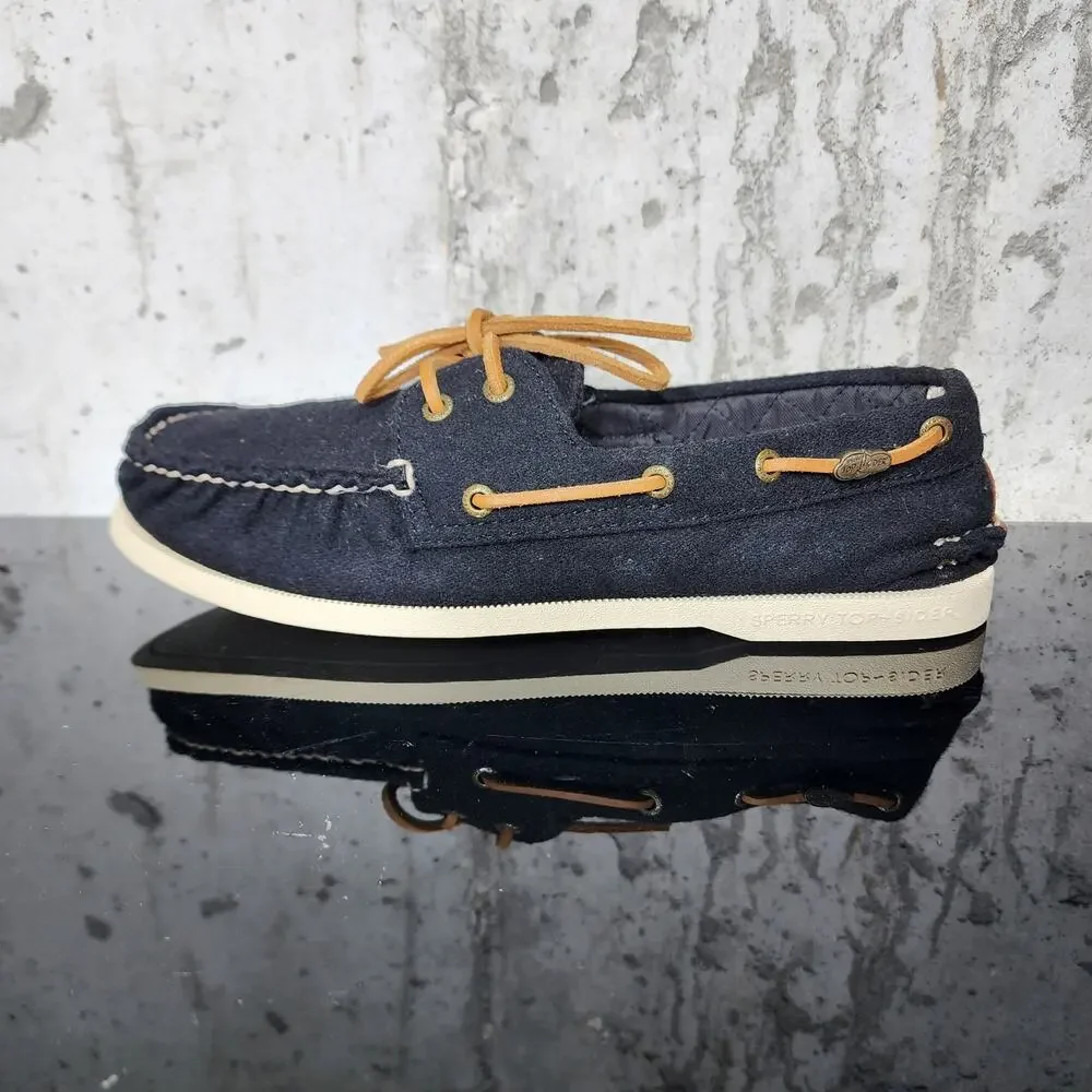 Fidelity for Sperry Top Sider Boat shoes, size 10.5, wool uppers, color black
